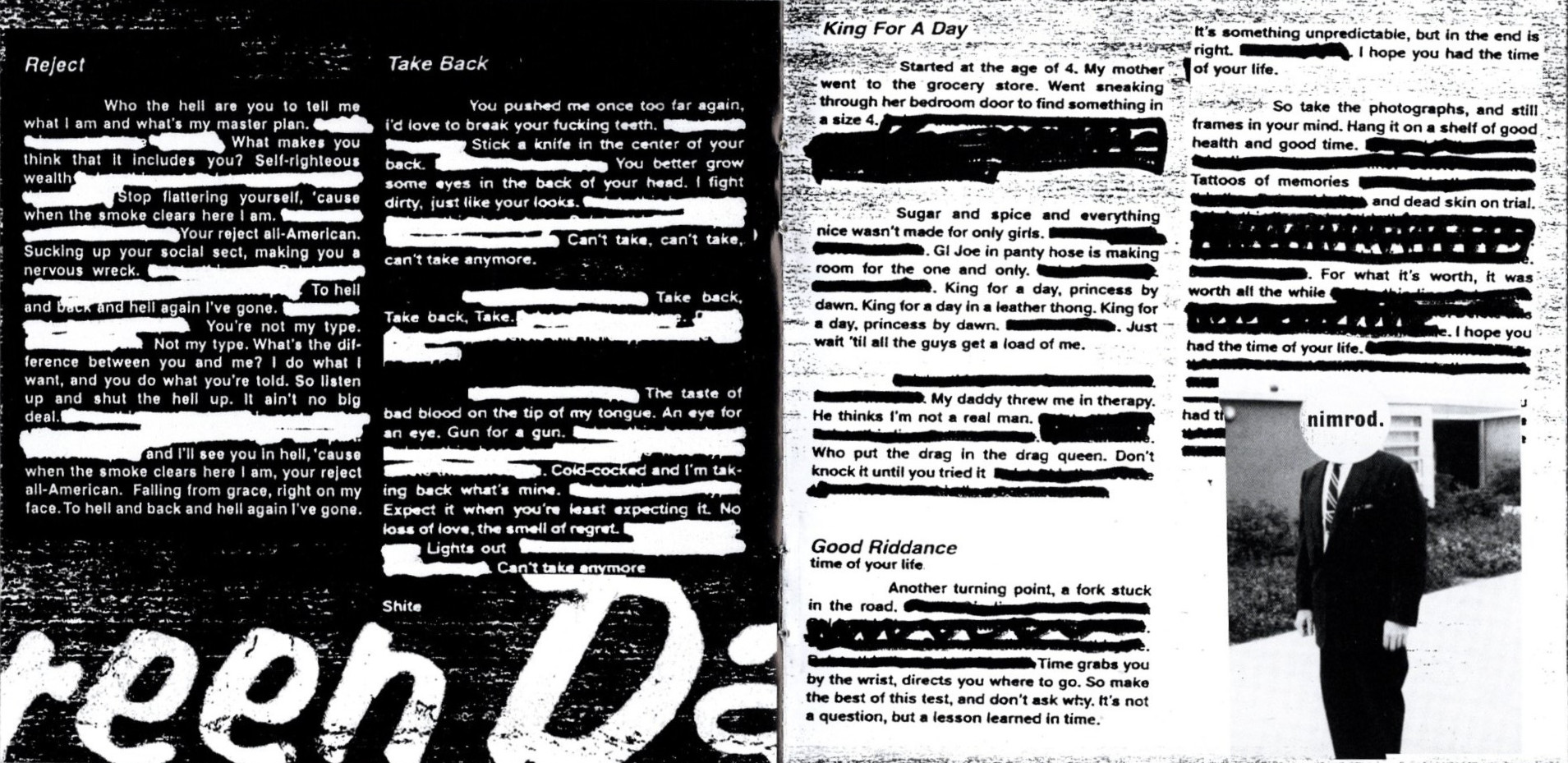 nimrod by green day booklet pages 9 and 10